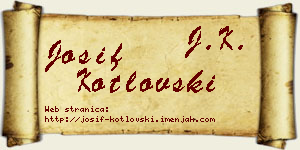 Josif Kotlovski vizit kartica